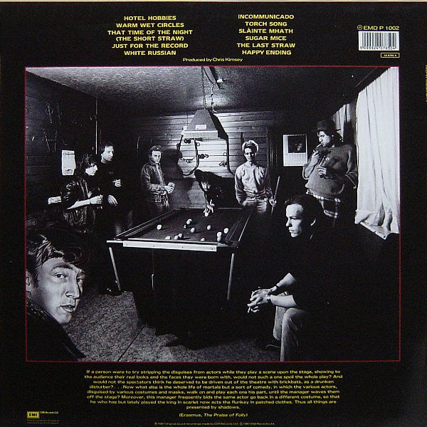 Image of Back Cover of LP - G+/VG - MARILLION, Clutching At Straws (EMI ; EMD P 1002, UK 1987, Die Cut Sleeve, Picture Disc), Tears to die cut all the way to edges. Edge wear and creasing.,  - 3846251S