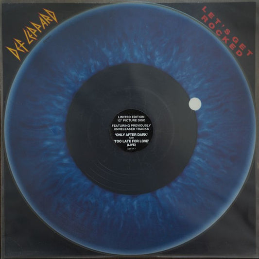 Image of Front Cover of 4114318C: 12" - DEF LEPPARD, Let's Get Rocked (Bludgeon Riffola; DEFXP7, UK 1992, Hype Stickered Clear PVC Sleeve, Limited Edition Picture Disc)   VG/G