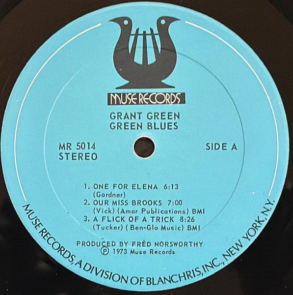 Image of Label Cover of LP - /EX - GRANT GREEN, Green Blues (Muse Records ; MR 5014, US 1973 Reissue, Laminated sleeve), ,  - 4026113E