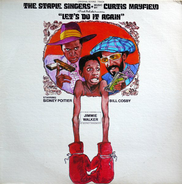 Image of Front Cover of LP - G+/VG - THE STAPLE SINGERS, Let's Do It Again (Original Soundtrack) (Curtom; CU 5005, US 1975, Pasteback Sleeve), Marks and edge wear, top and bottom seams partially split. Strong VG disc.,  - 4146196S