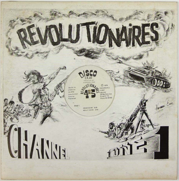 Image of Front Cover of 12" - VG/VG - THE REVOLUTIONARIES, Disco Dub ( Headache / Bellyache / Toothache / Heartache) (Channel One; , Jamaica 1978, Company Sleeve), Light background from press. Clean labels. Light wear on sleeve, looks great.,  - 2446104S