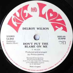 Image of Front Cover of 12" - /G+ - DELROY WILSON, Stop Acting Strange / Don't Put The Blame On Me (Live And Love; LLD41, UK 1987), A few light scuffs only, but disc is fogged from press; plays with minor background. ,  - 2716412C