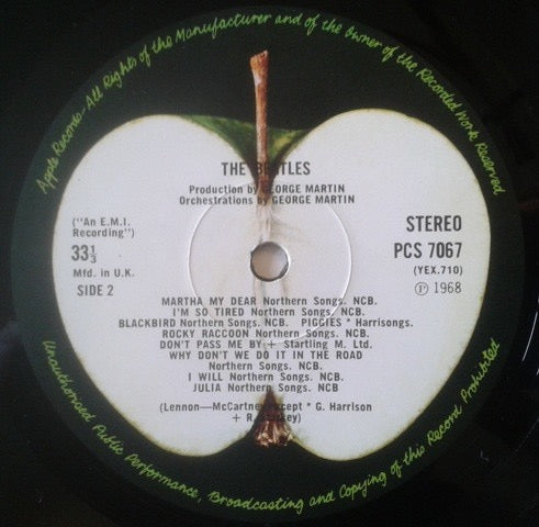 Image of Label Cover of 2xLP - VG/VG - THE BEATLES, The White Album (Apple; PCS 7067/8, UK 1970s Reissue, Laminated Embossed Unnumbered Side Opening Gatefold, Poster & 4 Cards, Stereo, EMI Recording in Brackets), ,  - 2626246E