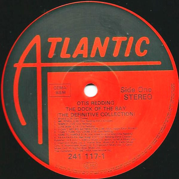 Image of Label Cover of LP - VG+/EX - OTIS REDDING, The Dock Of The Bay (The Definitive Collection)  (Atlantic; 241117-1, UK 1987, Stereo), ,  - 3726396E