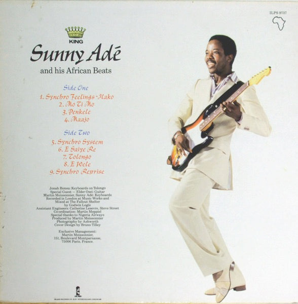 Image of Back Cover of LP - VG+/VG+ - KING SUNNY ADE & HIS AFRICAN BEATS, Synchro System (Island Records; ILPS 9737, UK 1983, Company Inner), ,  - 2846160S
