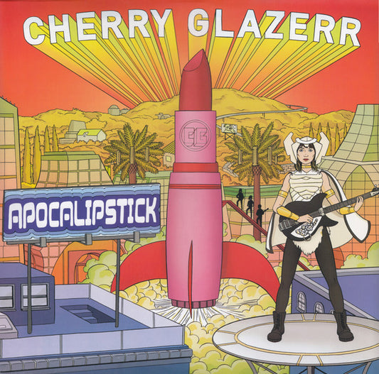 Image of Front Cover of LP - VG+/VG+ - CHERRY GLAZERR, Apocalipstick (Secretly Canadian; SC345, US 2017, Inner, Red And White Splatter Vinyl), ,  - 0926186E