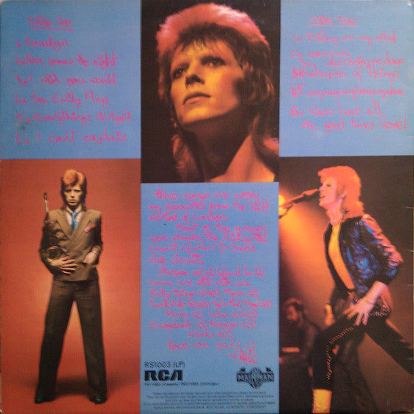 Image of Back Cover of 0526363E: LP - DAVID BOWIE, Pinups (RCA Victor Orange with Stereo Text; RS1003; APLI 0214, UK 1973, Textured Sleeve, Insert, French Press label in UK Sleeve)   VG+/VG
