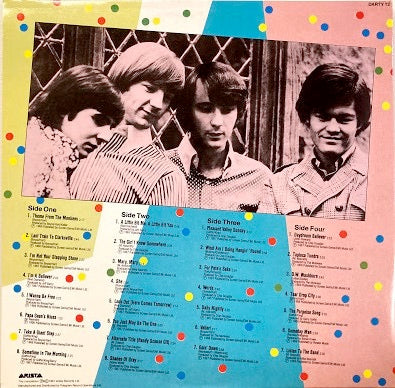 Image of Back Cover of 2xLP - /G+ - THE MONKEES, The Monkees (Arista; DARTY12, UK 1981, Gatefold), Extensive hairlines across both discs. Sticker damage and ghost at top right of sleeve. Liquid marks on sleeve.,  - 2316130C