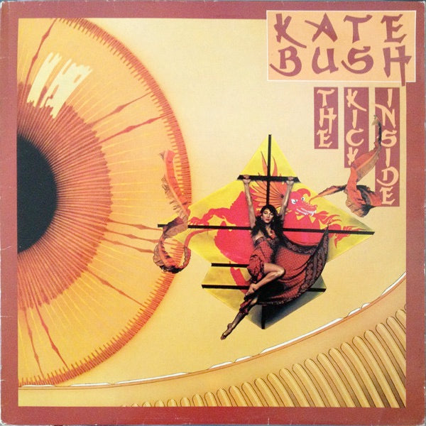 Image of Front Cover of LP - VG/VG+ - KATE BUSH, The Kick Inside (EMI - Black on Yellow, Red EMI Box; EMC 3223, UK 1981 Reissue, No Black Line Border on Front Sleeve), Sticker damage, edge wear,  - 3546029S