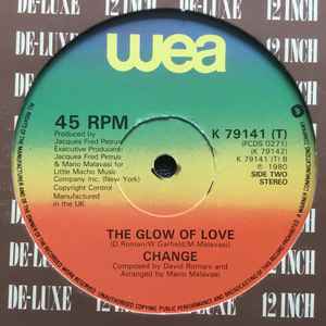 Image of Back Cover of 12" - VG+/VG+ - CHANGE, A Lover's Holiday / The Glow Of Love (WEA; K 79141 (T), UK 1980, Company Sleeve), original company sleeve,  - 4346147S