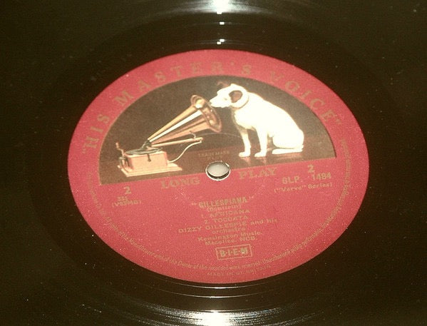 Image of Label Cover of LP - VG/VG - DIZZY GILLESPIE, Gillespiana (HMV Red & Gold; , UK 1961, Laminated Flipback Sleeve), ,  - 3516669C