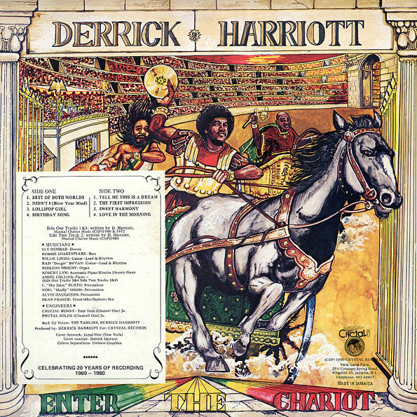Image of Back Cover of LP - VG/VG - DERRICK HARRIOTT, Enter The Chariot (Crystal; CLP 1010, Jamaica 1980), ,  - 4446252S