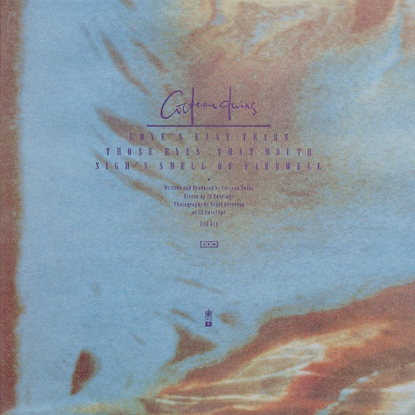 Image of Back Cover of 2124131E: 12" - COCTEAU TWINS, Love's Easy Tears  (4AD; BAD 610, UK 1986) Strong VG, Sticker Damage To Sleeve  VG/VG