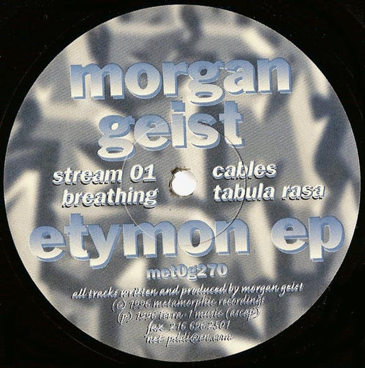 Image of Front Cover of 4925420E: 12" - MORGAN GEIST, Etymon EP (Metamorphic Recordings; MET0G270, US 1996, Plain Sleeve) Strong VG  /VG