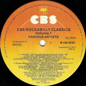 Image of Label Cover of LP - VG+/VG+ - VARIOUS, CBS Rockabilly Classics Vol. 1 (CBS; CBS 82401, UK 1977, Mono), Some light creases along spine. ,  - 3026260E