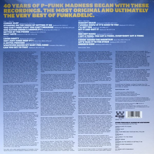 Image of Back Cover of 2xLP - VG+/VG+ - FUNKADELIC, Standing On The Verge The Best of (Westbound; SEW2151, UK 2009), Still in opened shrinkwrap.,  - 3326027E