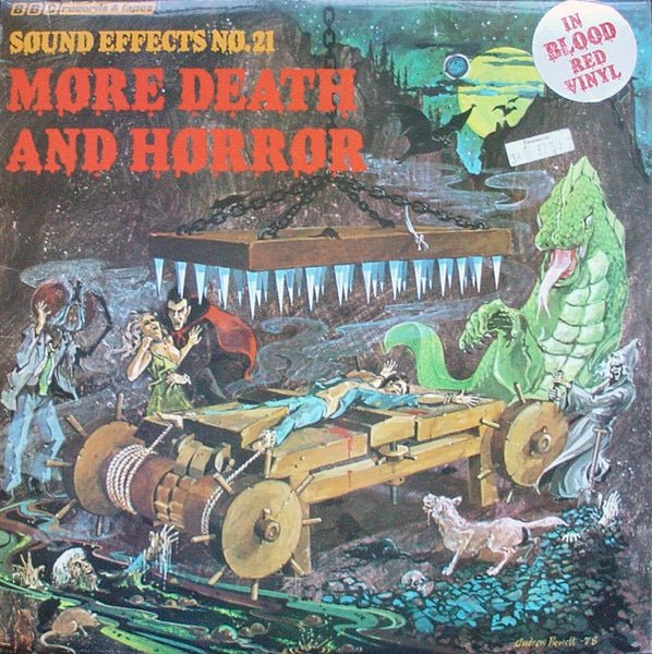 Image of Front Cover of 3514006C: LP - MIKE  HARDING - PETER HARWOOD , More Death And Horror (BBC Records ; REC340, UK 1978, Blood Red Vinyl ) Light ring wear to rear of sleeve  VG/VG+