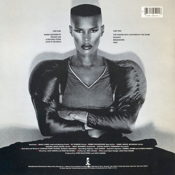 Image of Back Cover of LP - VG/VG - GRACE JONES, Warm Leatherette (Island Records; ILPS 9592, US 1980, Barcode), ,  - 3626105E