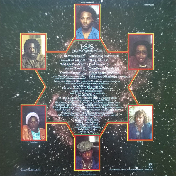Image of Back Cover of LP - VG/G+ - DELROY WASHINGTON, I-Sus (Virgin; V 2060, UK 1976), Light marks,  - 3146073S