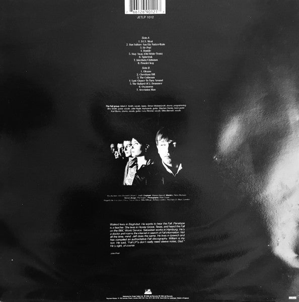 Image of Back Cover of 5224069E: LP - THE FALL, The Light User Syndrome  (Jet; JETLP1012, UK 1996) Light ringwear and some small creases to cover's spine.  VG/VG+