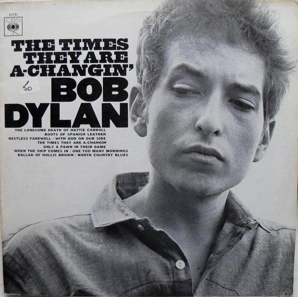 Image of Front Cover of LP - VG+/VG+ - BOB DYLAN, The Times They Are A-Changin' (CBS Orange/Yellow; 62251, UK 1970s Reissue, Made In England At Bottom Of Label), ,  - 3126070E