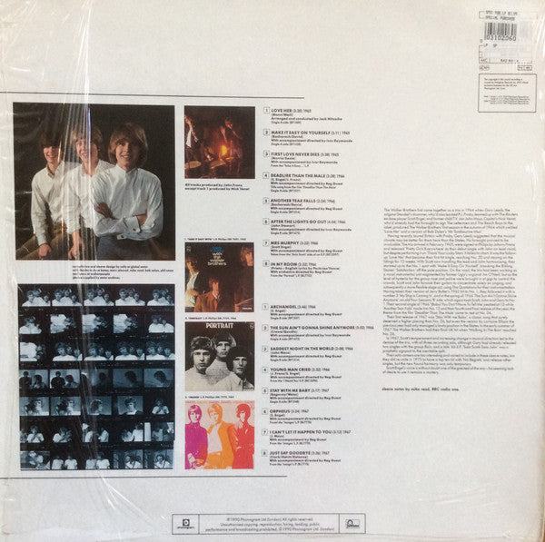 Image of Back Cover of 1424191E: LP - WALKER BROTHERS, After The Lights Go Out - The Best Of 1965-1967 (Fontana; 842 831-1, UK 1990, Flipback Sleeve, Mono)   VG/VG+