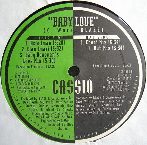 Image of Front Cover of 12" - /VG - CASSIO, Baby Love (Street Style; STS-5001, Easy Street Records    EZS-7583, US 1992, Plain Sleeve), ,  - 3626137E