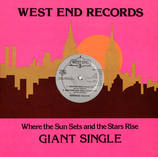 Image of Front Cover of 5025278E: 12" - BARBARA MASON, Another Man (Vocal/Short/Instrumental/Rap) (West End Records; WES 22164, US 1983, Company Sleeve) Opened in store. In shrinkwrap (opened).  EX/EX