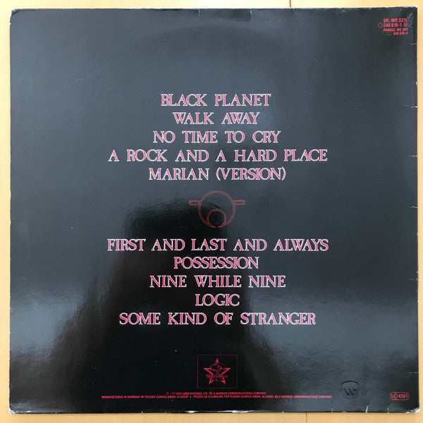 Image of Back Cover of LP - VG/G - THE SISTERS OF MERCY, First And Last And Always (Merciful Release No Rights Box; MR 337L, UK & Europe 1985, Gatefold, No Barcode, Inner), Pinches to all edges of sleeve, Small split to bottom of inner, Disc has hairlines and mottling,  - 0616086C