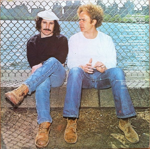 Image of Back Cover of LP - VG/G+ - SIMON AND GARFUNKEL, Simon And Garfunkel's Greatest Hits (CBS Orange (33 1/3 On Label); 69003, UK 1972, Non-Laminated Sleeve), Light marks only, Sticker damage to label and rear sleeve. ,  - 3516089C