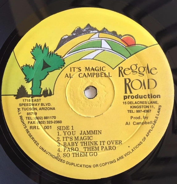 Image of Label Cover of LP - VG/VG - AL CAMPBELL, It's Magic (Reggae Road Productions; RRL 001, Jamaica 1994), Peel mark on front cover, vinyl has light surface marks.,  - 2846190S