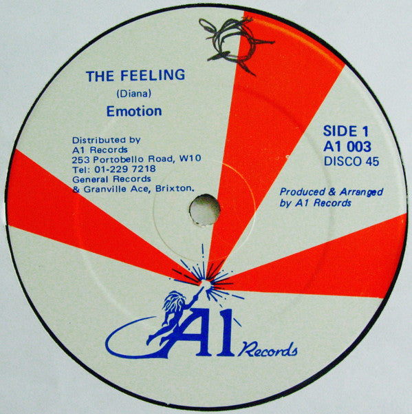 Image of Front Cover of 2644102S: 12" - DIANA, The Feeling / Dubbing Feeling (A1 Records; A1 003, UK 1980s) Light marks and scuffs, SWOL.  /VG