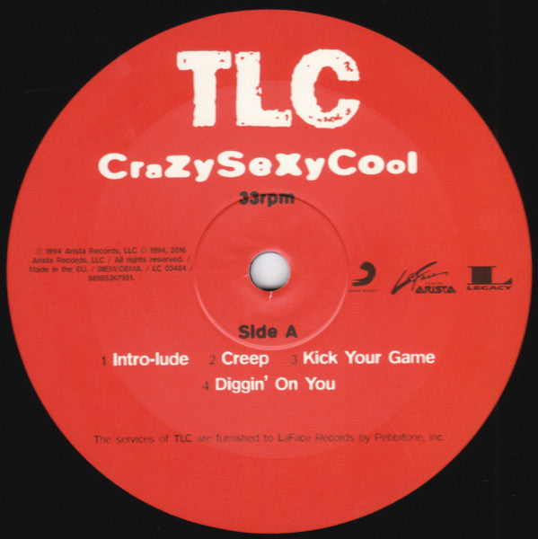 Image of Label Cover of 2xLP - NEW/NEW - TLC, CrazySexyCool (LaFace Records ; 88985367951, Europe 2016 Reissue, Gatefold, 180 Gram Audiophile Pressing), ,  - 2316403C