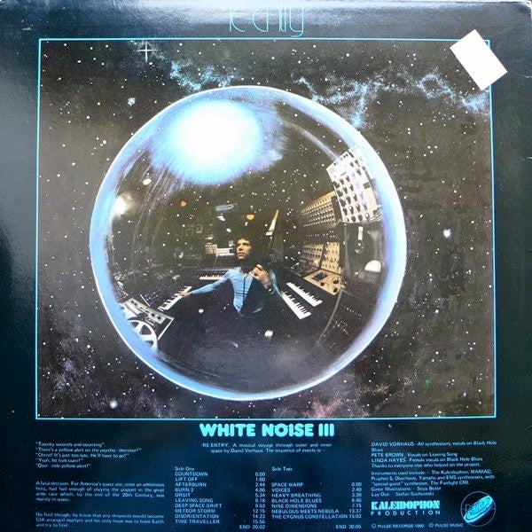 Image of Back Cover of 4823122E: LP - WHITE NOISE (DAVID VORHAUS), Re-Entry (White Noise III) (Pulse; PULSE002, UK 1980) Hype Sticker on Front Sleeve  VG/VG+