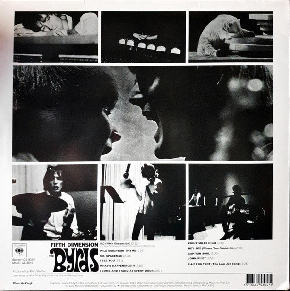 Image of Back Cover of LP - VG+/VG+ - THE BYRDS, Fifth Dimension (Music On Vinyl; MOVLP501, UK 2012 Reissue, 180 Gram Audiophile Pressing), ,  - 2426212E