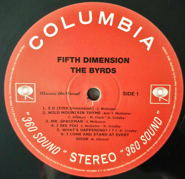 Image of Label Cover of LP - VG+/VG+ - THE BYRDS, Fifth Dimension (Music On Vinyl; MOVLP501, UK 2012 Reissue, 180 Gram Audiophile Pressing), ,  - 2426212E