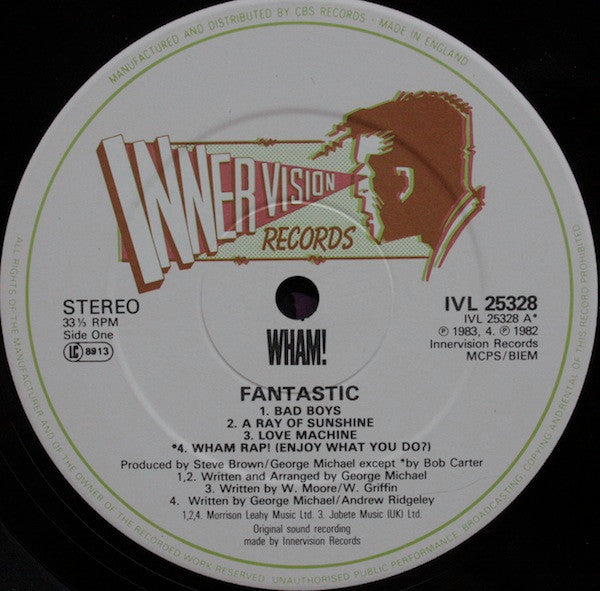 Image of Label Cover of LP - VG/VG+ - WHAM!, Fantastic (Innervision Records; IVL 25328, UK 1983, Inner), Very light edge wear. Lovely copy.,  - 0946284S