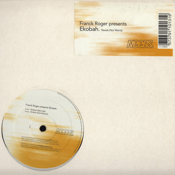 Image of Back Cover of 12" - VG/G+ - FRANCK ROGER, Ekobah (Needs Music; NE 013, Germany 2003, Stickered Plain Sleeve), A fair few large surface marks but only hairlines, plays well with a little crackle, This	A		Ekobah (Main Mix)That	B		Ekobah (Dub Reprise) - 1726487E