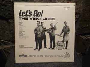 Image of Back Cover of 2714153C: LP - THE VENTURES, Let's Go! (Liberty; LBY 1169, UK 1963, Laminated Flipback Sleeve, Mono) Date stamped on rear of sleeve.  VG/VG