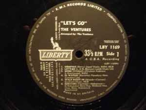 Image of Label Cover of 2714153C: LP - THE VENTURES, Let's Go! (Liberty; LBY 1169, UK 1963, Laminated Flipback Sleeve, Mono) Date stamped on rear of sleeve.  VG/VG