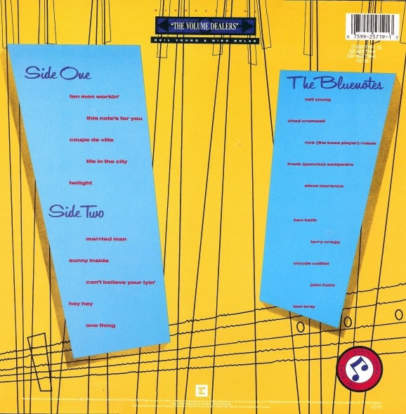 Image of Back Cover of LP - VG+/VG - NEIL YOUNG AND THE BLUENOTES, This Note's For You (Reprise; 925-719-1, Germany 1988, Inner), ,  - 2616045C