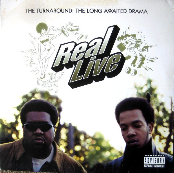 Image of Front Cover of 2xLP - G+/VG - REAL LIVE, The Turnaround: The Long Awaited Drama (Atlantic; 92668-1, US 1996), Disc one more like VG+; disc two VG. Sleeve has pinched and creased spine, edges / corners (bumped and lightly damaged). Light wear and scuffs too. No insert,  - 3616379C