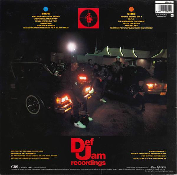 Image of Back Cover of LP - G+/G - PUBLIC ENEMY, Yo! Bum Rush The Show (Def Jam Recordings; 450482 1, UK 1987, Insert), ,  - 3826114E