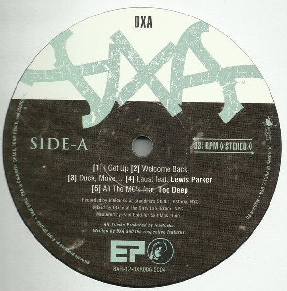 Image of Label Cover of 0426098E: 12" EP - DXA, DXA (DXA / Blunted Astronaut Records; DXA 006, UK 2013, Picture Sleeve) Light marks. Sleeve in shrinkwrap )opened).  EX/VG