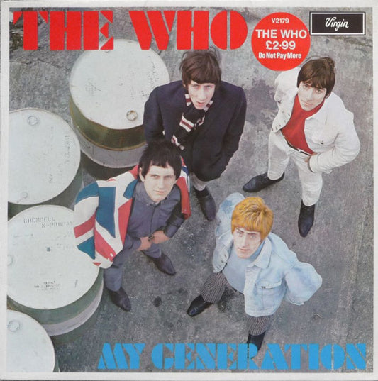 Image of Front Cover of LP - VG/VG+ - THE WHO, My Generation (Virgin; V2179, UK 1980 Reissue, Laminated Front Sleeve, Mono. CBS Aston Clinton Pressing. A2 Lois Publishing), Light stain on rear sleeve,  - 3816077C