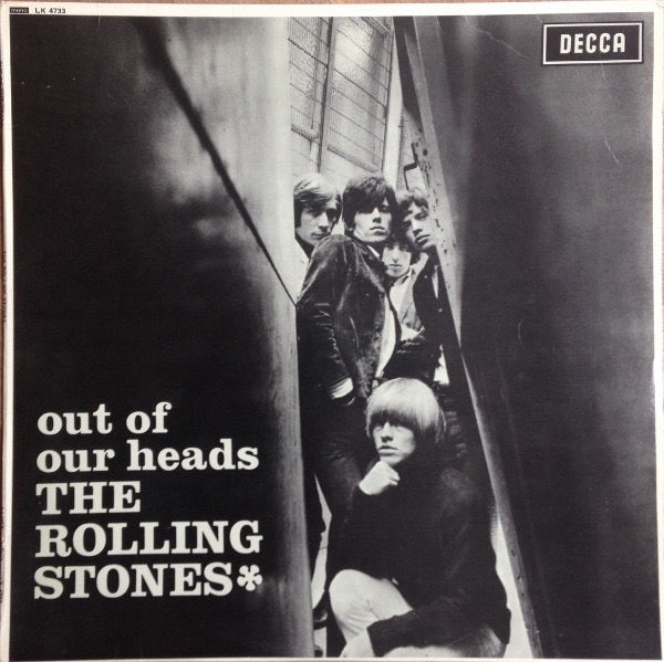 Image of Front Cover of LP - G+/G - THE ROLLING STONES, Out Of Our Heads (Decca Unboxed Red Labels With Six Credits Stacked To The Left; LK 4733, UK 1965, Laminated Front Robert Stace Sleeve, Mono, KT Tax Code), Lots of hairlines and light marks, Sleeve has creases and some laminate peeling ,  - 2516089C