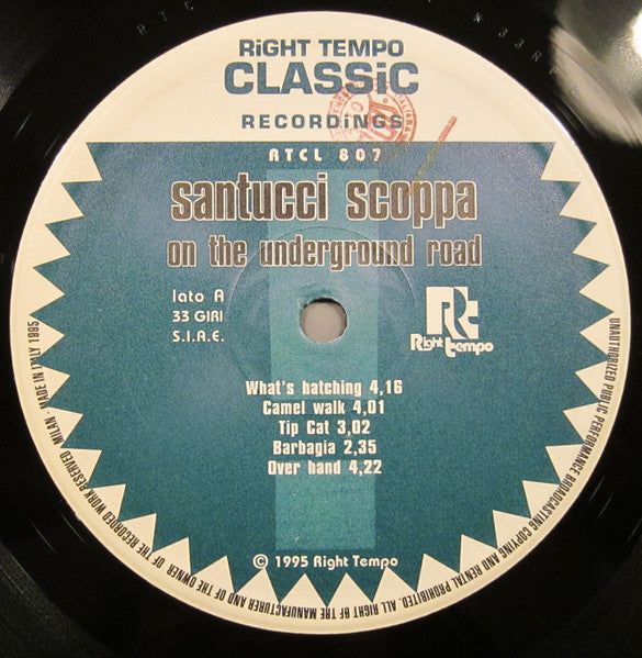 Image of Label Cover of 4644116S: LP - SANTUCCI, SCOPPA, On The Undergound Road (Right Tempo Classics; RTCL 807 LP, Italy 1995, Reverse Board Sleeve)   VG/VG+