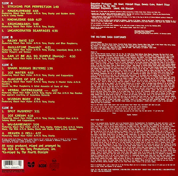 Image of Back Cover of 2xLP - /G+ - CHEF RAEKWON GUEST STARRING: GHOST FACE KILLER A/K/A TONY STARKS, Only Built 4 Cuban Linx... (Loud Records; 07863-66663-1, US 1995, Picture Sleeve), NO COVER. Disc 1 is G+, disc 2 is VG.,  - 3526313E