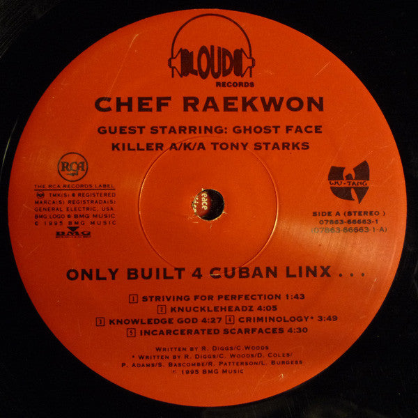 Image of Label Cover of 2xLP - /G+ - CHEF RAEKWON GUEST STARRING: GHOST FACE KILLER A/K/A TONY STARKS, Only Built 4 Cuban Linx... (Loud Records; 07863-66663-1, US 1995, Picture Sleeve), NO COVER. Disc 1 is G+, disc 2 is VG.,  - 3526313E
