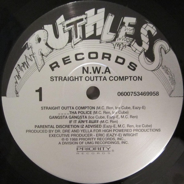 Image of Label Cover of LP - VG+/VG+ - N.W.A, Straight Outta Compton (Back To Black; 0600753469958, Europe 2013 Reissue, 180 Gram Vinyl), ,  - 3146067S